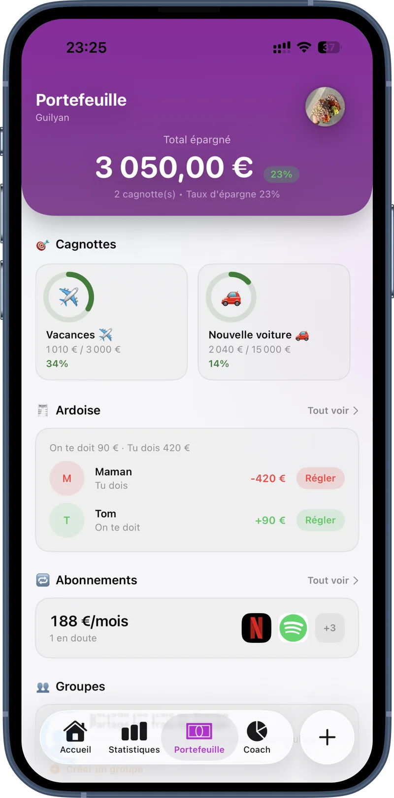 Épargne, dettes et comptes entre potes, au même endroit