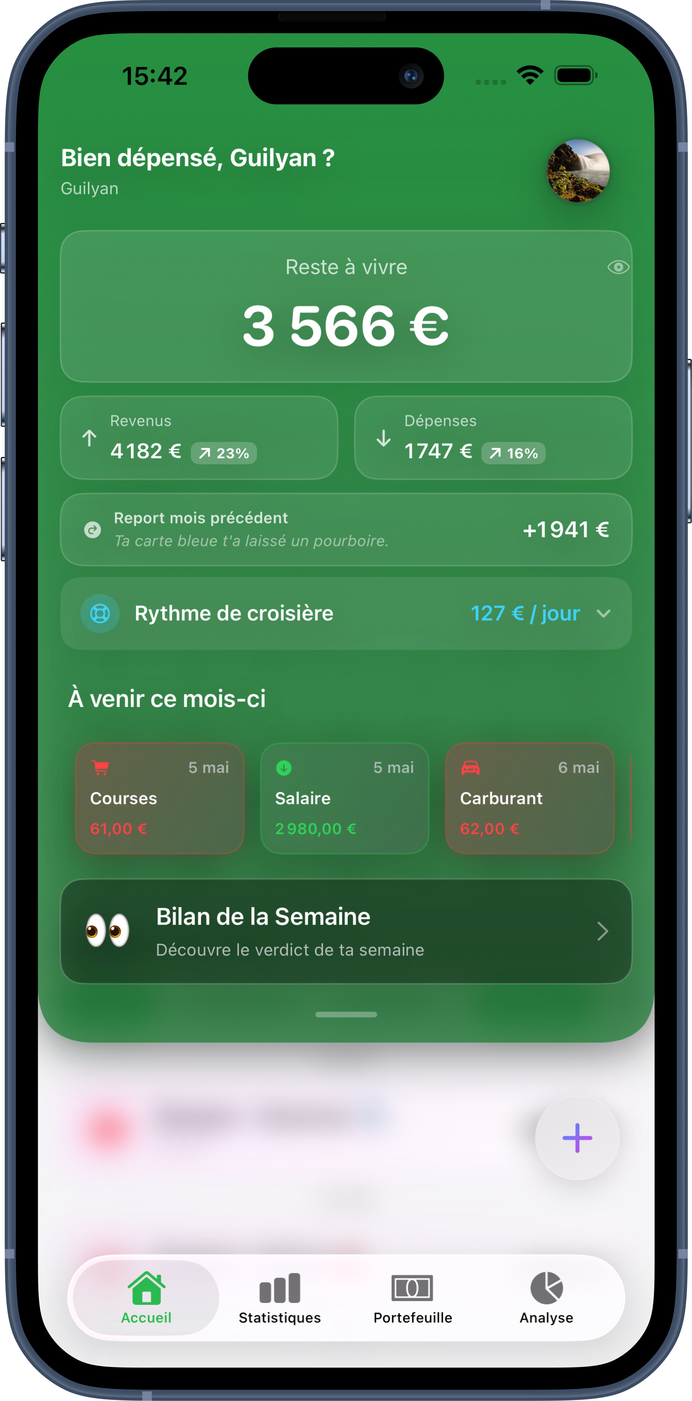 gCompté — écran d'accueil
